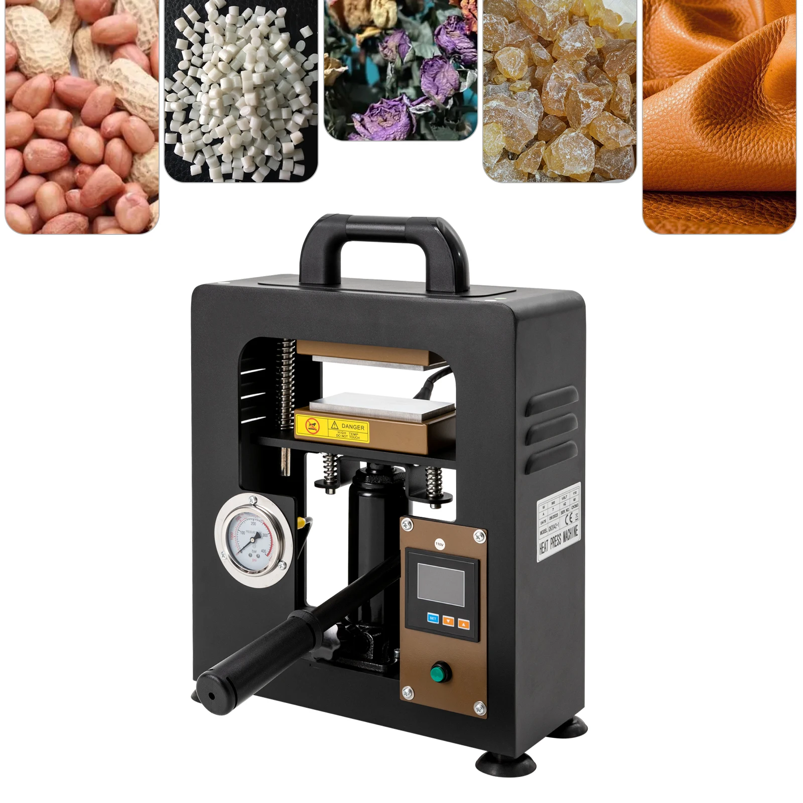 

10T Hydraulic Heat Press Machinwith Pressure Gauge (0-5700 PSI) - Hot Press Machine for T-Shirt, Sublimation & DIY Craft Project