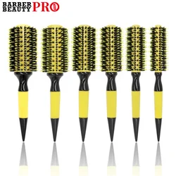 6 Sizes Yellow Aluminum Tube Bristle Nylon Needle Hair Curling Comb Cross-Border Foreign Trade Pointed Tail Roller Styling Comb