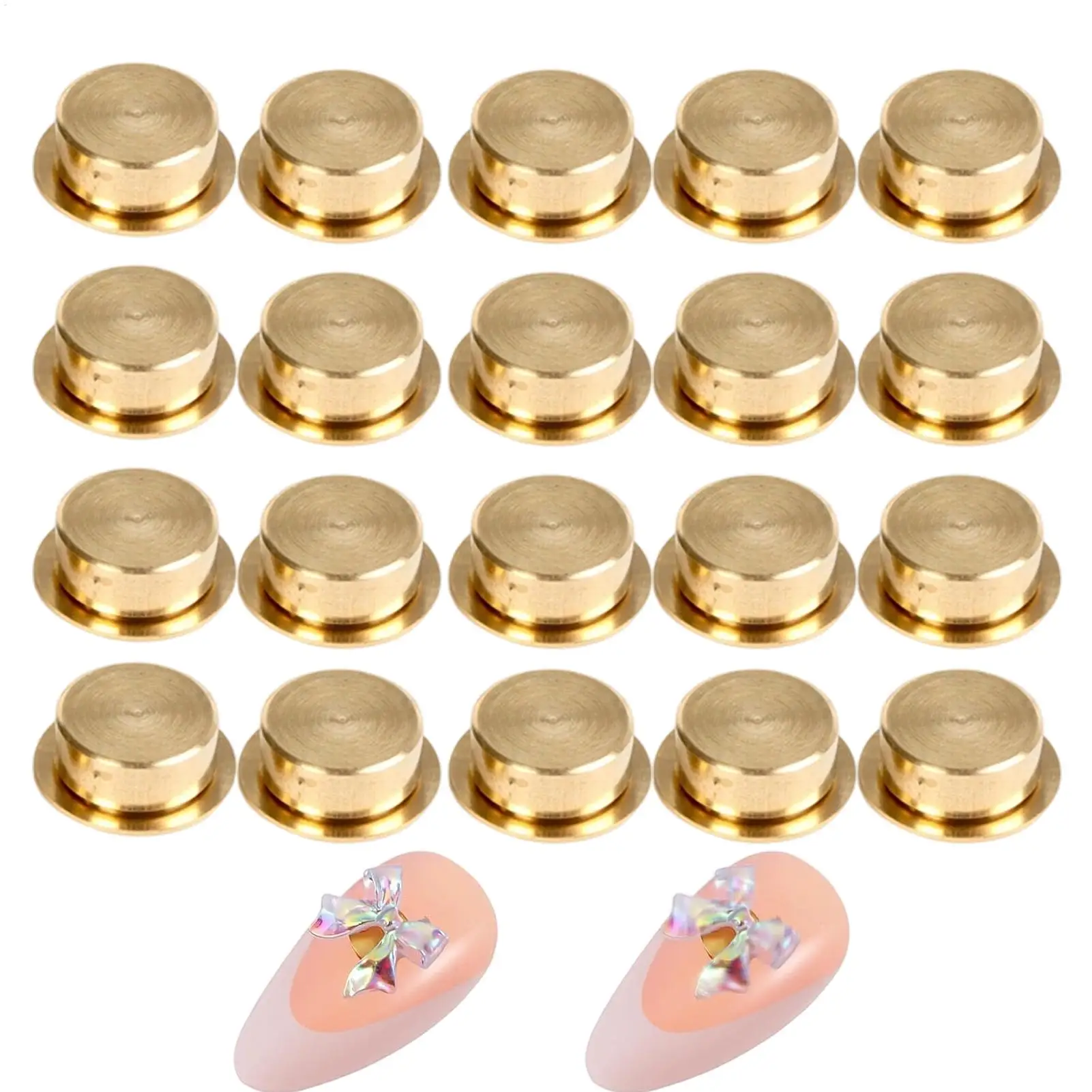 Rotating Charm Bearing 20 Pieces Portable Metal Spinner Bearing Nail Rotating Charm Art Tool for Women Girls Kids Making Bag