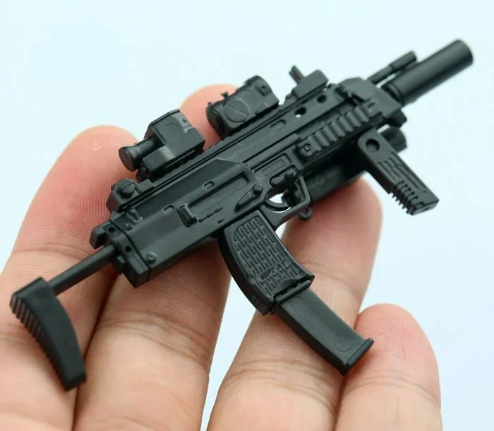 10pcs 1/6 Scale MP7 Submachine Gun Model Plastic Assembled Puzzle Model for 1/6 Action Figure Soldiers