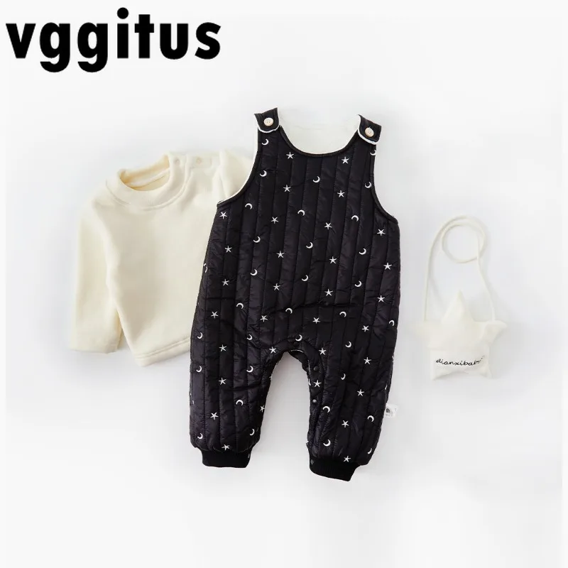 new-autumn-winter-baby-boys-girls-sets-star-moon-print-quilted-overalls-warm-long-sleeve-top-star-bag-casual-clothing-a6669