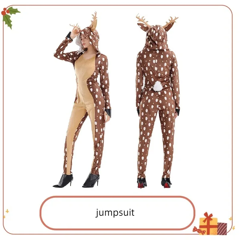 

Очаровательный костюм палевого цвета — наряд оленя цвета хаки в пятнах для рождественских выступлений