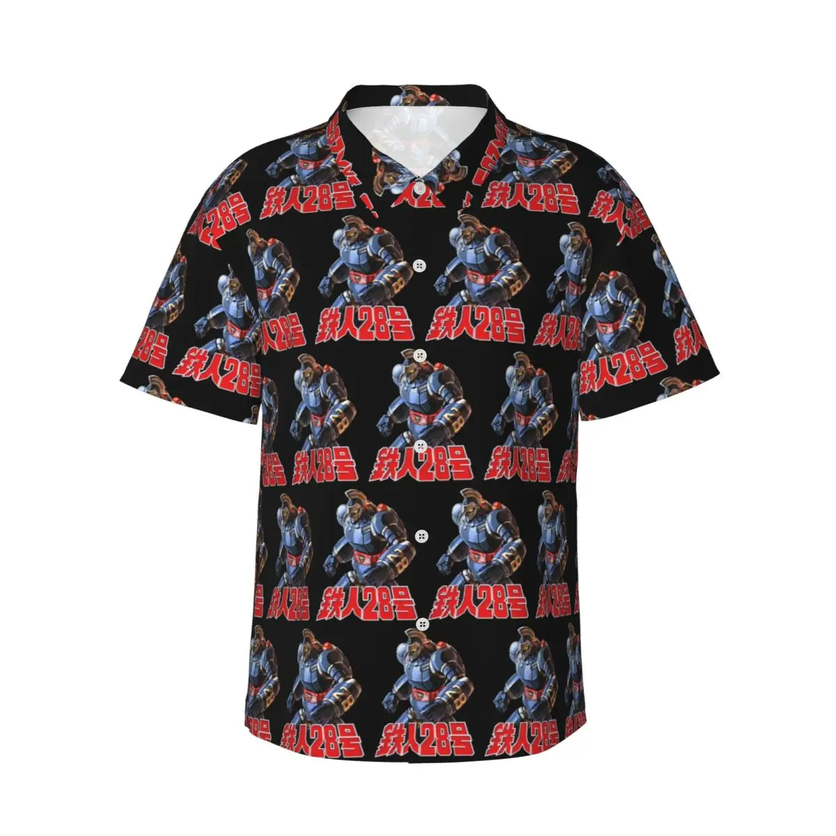 

Casual Tetsujin 28 Robot Men's Shirts Hawaiian Short Sleeve Shirt Casual Button Tops for Summer Beach