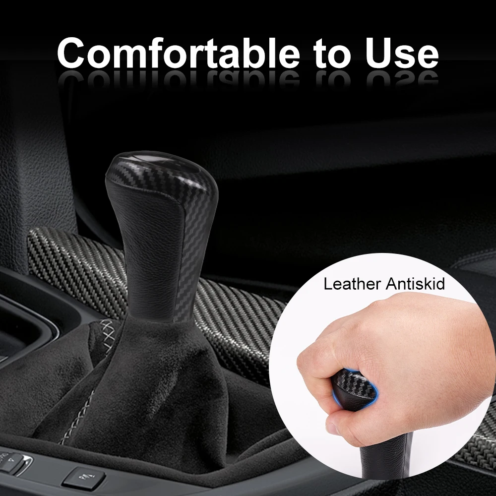 Fit For BMW 1 3 5 6 Series E46 E53 E60 E61 E63 E81 E82 E83 E84 E87 E90 E91 E92 Car 5 6 Speed Leather Gear Stick Shift Knob