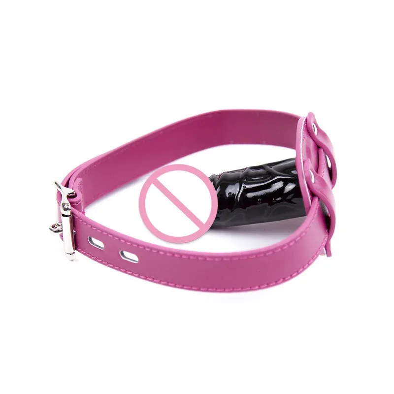 BDSM  Adult Game Silicone Penis Plug Dildos Open Mouth Gag With Locking Buckles  Harness  Sex Toys For Couple
