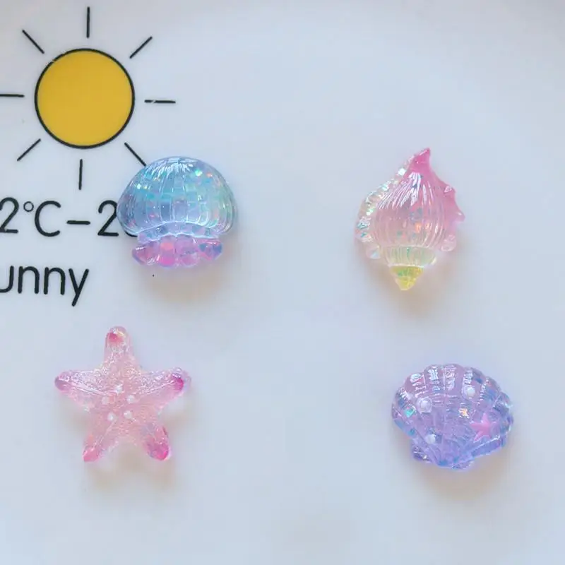 10 Stück Mini Kawaii Niedliche Stern-Muschel Cabochons mit Flacher Rückseite für DIY Scrapbooking, Party-Haarspangen-Zubehör, Heimdekoration, Bastelzubehör – Detail 2