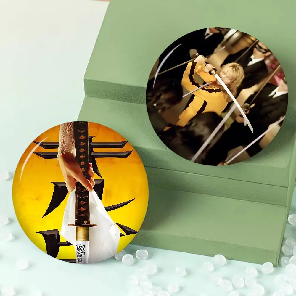 Movie K-Kill Bill Round Button Pins Slogan Creative Brooches Backpack Clothes Decoration Fashion Cartoon Jewelry Gifts