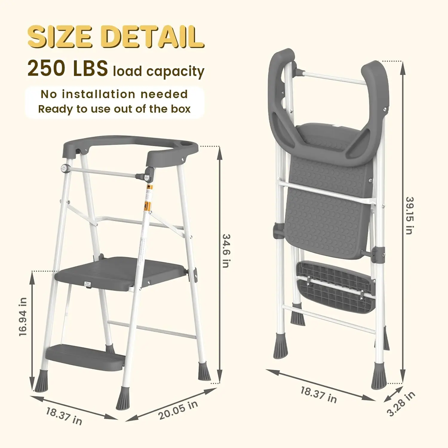 [Limited Stock!]Kids 2 Steps Step Stool, Toddler Tower for Kitchen Counter Learning, Toddler Kitchen Stool Helper with Anti-Drop