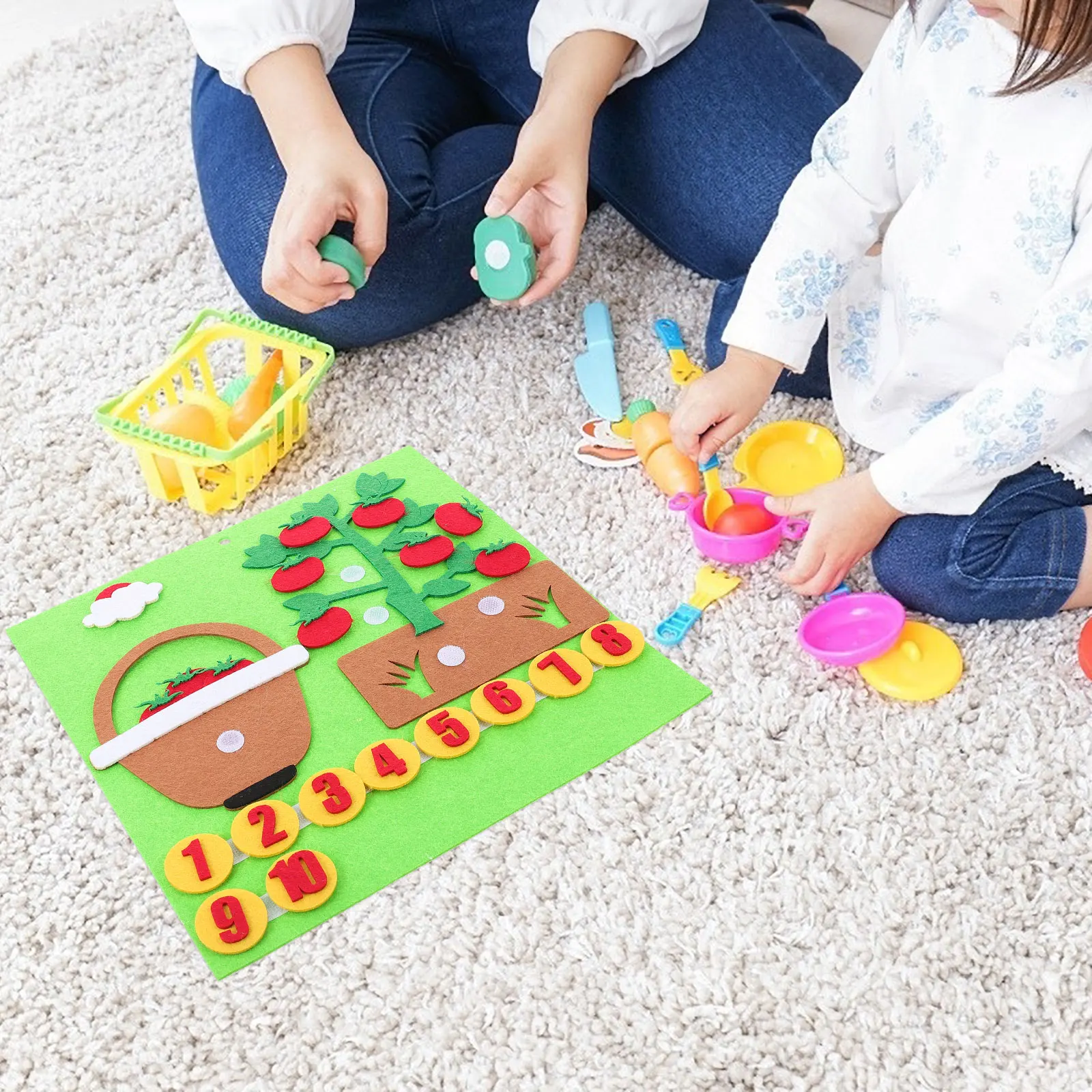 

Felt Number Early Red Counting Toy Kids Educational Montessori Children Math Toy Puzzle Teaching Aids