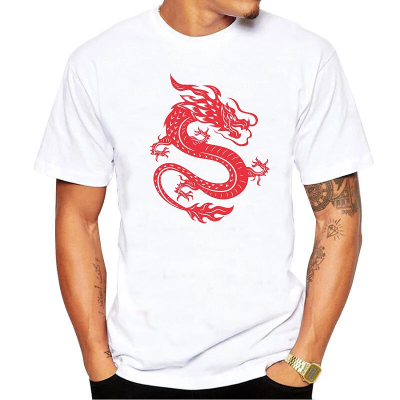 Chinese Dragon T-shirt Men Harajuku Short Sleeve Summer Casual Fashion men\'s t-shirt Unisex T-Shirt Tops Tees