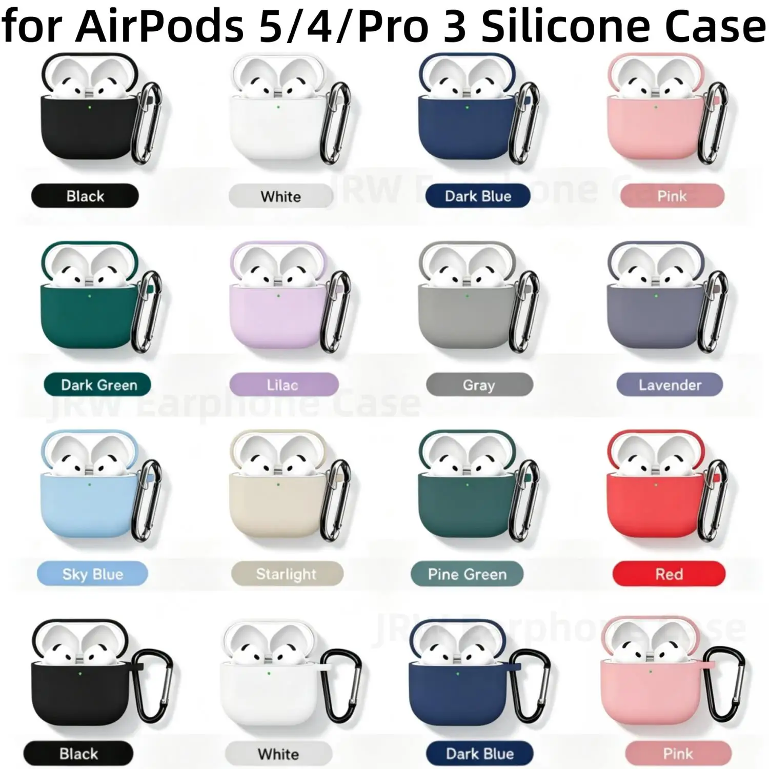 for AirPods 5 Case Silicone For AirPods 4 Cover Shockproof Protective Case with Keychain Front LED Visible For AirPods 5/4/Pro 3