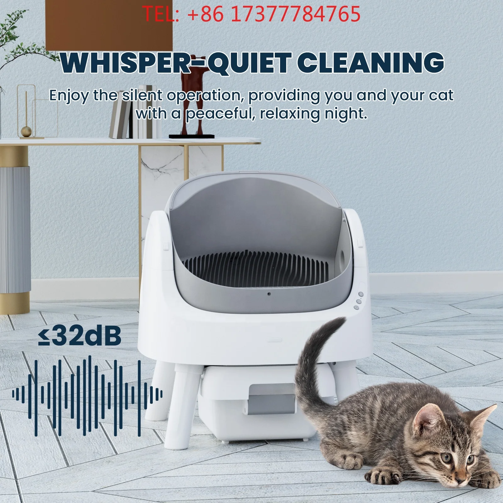 Plastic Sensor Automatic Cleaning Easy Clean Large Capacity & Odor Control For Smart Automatic Cat Box
