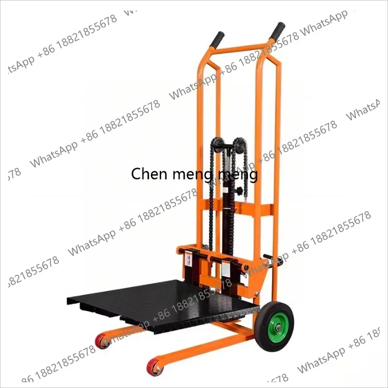 z189 Manual Hydraulic Mini Forklift Light Small Household Handling Platform Driver Pushing Loading and Unloading Stacking Truck