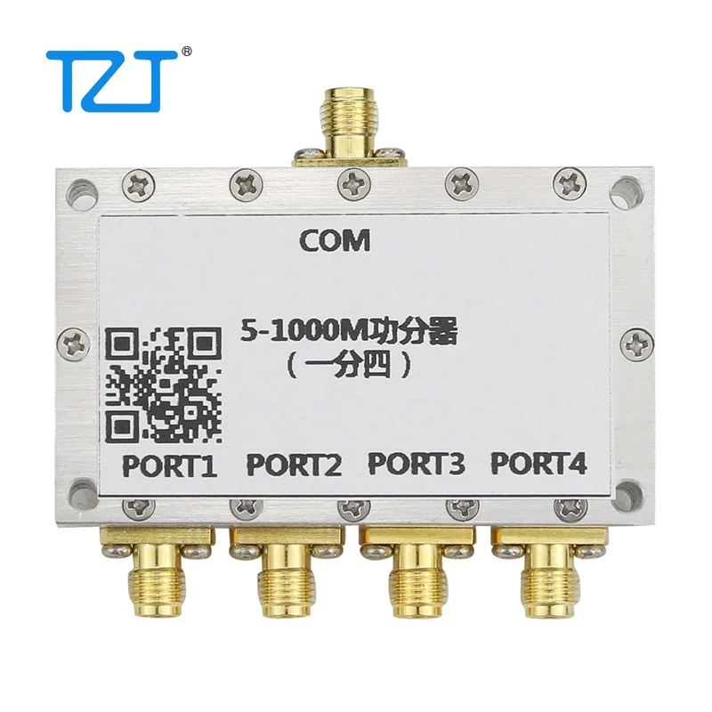 TZT QM-PD4-05100S RF Power Divider Power Combiner 5-1000M Power Splitter SMA Connector One To Four