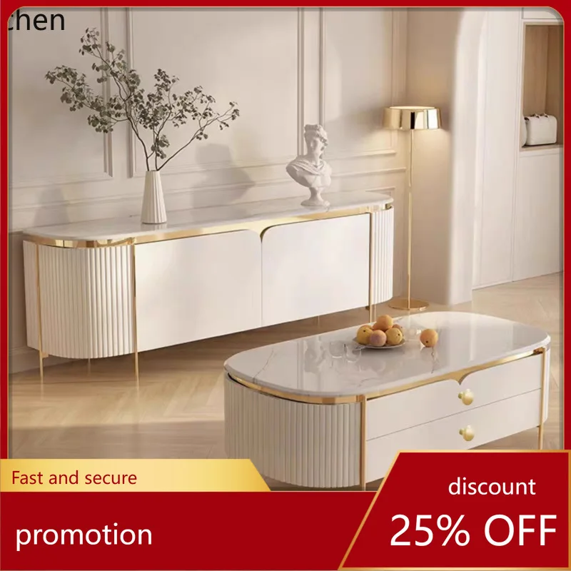 

YFY Simple Modern Chest of Drawers Shoe Cabinet Stone TV Coffee Table Decorative Cabinet