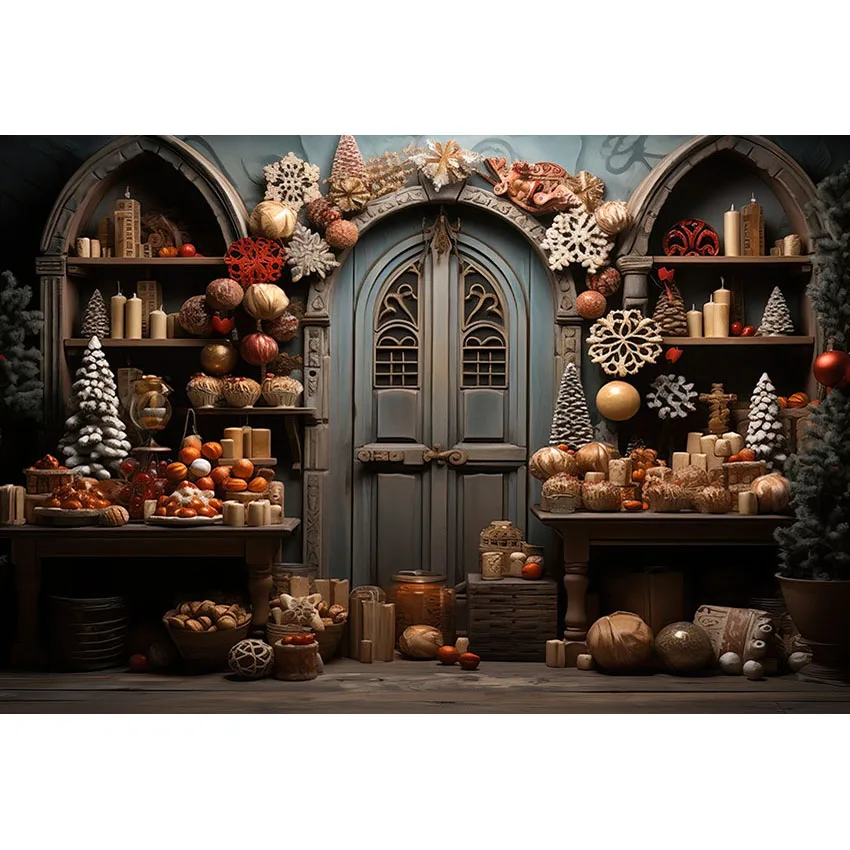 Mehofond 크리스마스 사진 배경 진저브레드 하우스, 빈티지 크리스마스 실내 어린이 초상화 사진 스튜디오