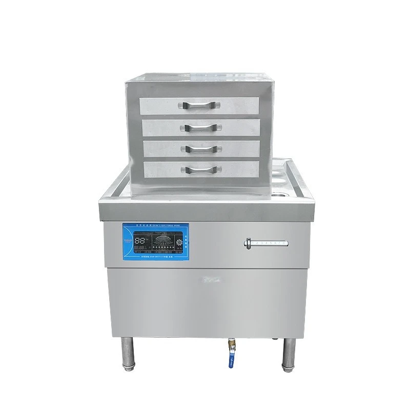 ماكينة دقيق الأرز بأربعة طبقات لتحويل التردد الكهرومغناطيسي معدات الإفطار التجارية للوجبات الخفيفة #1