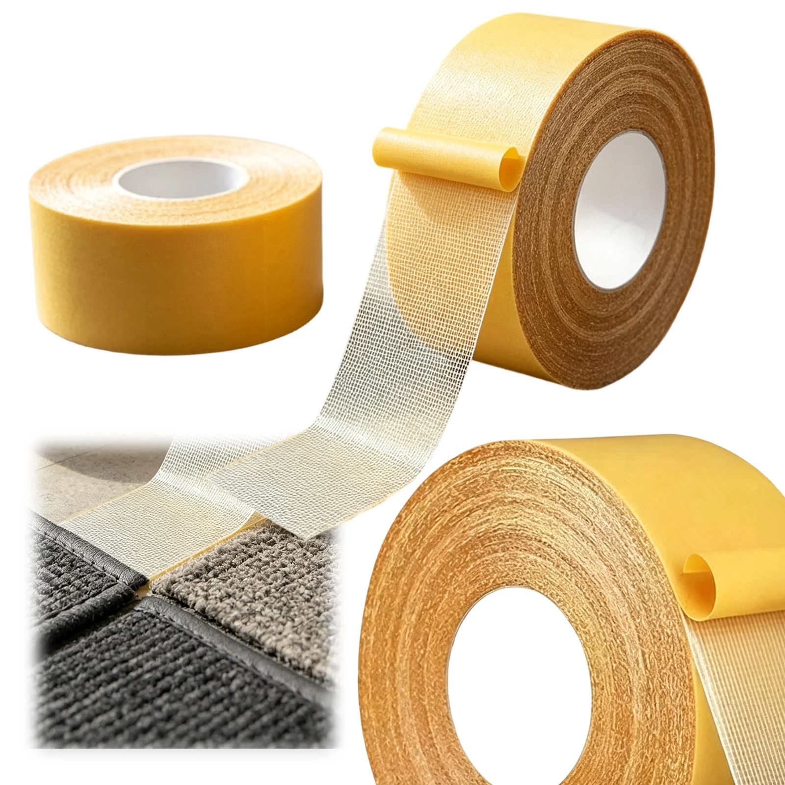 High Tack Strong Adhesive Removable Heavy Duty Mounting Tape Cloth Adhesive Tape for Carpet Floor Hardwood Floors and Area Rugs