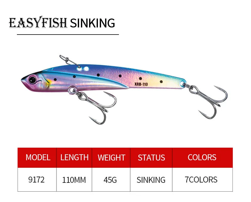 New Fishing Lure VIB 110MM 45G Blade Sinking Jig Vibration Pike Pesca Artificial Leurre Swimbait Seaass Accesorios - view 5
