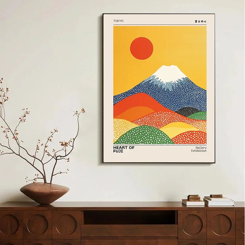 اليابانية Ukiyo-e نمط فوجي جبل الرافعات عناصر زهر الكرز قماش المشارك غرف معيشة الفن استوديو مقهى ديكور هدية
