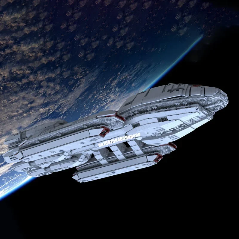 Nieuwe 7162 Stuks Beroemde Ruimte Film Moc Battlestar Pegasus Zware Oorlogsschip Model Creatieve Ideeën Kind Speelgoed Verjaardagscadeau Aangepaste Puzzel
