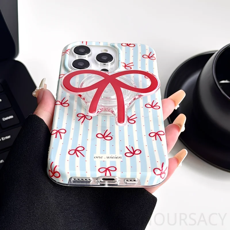 

Полосатый чехол для телефона в горошек с цветными блоками, подходит для Iphone 17Air 16promax 15 13 12 14Pro с подставкой, задняя крышка с защитой от падения