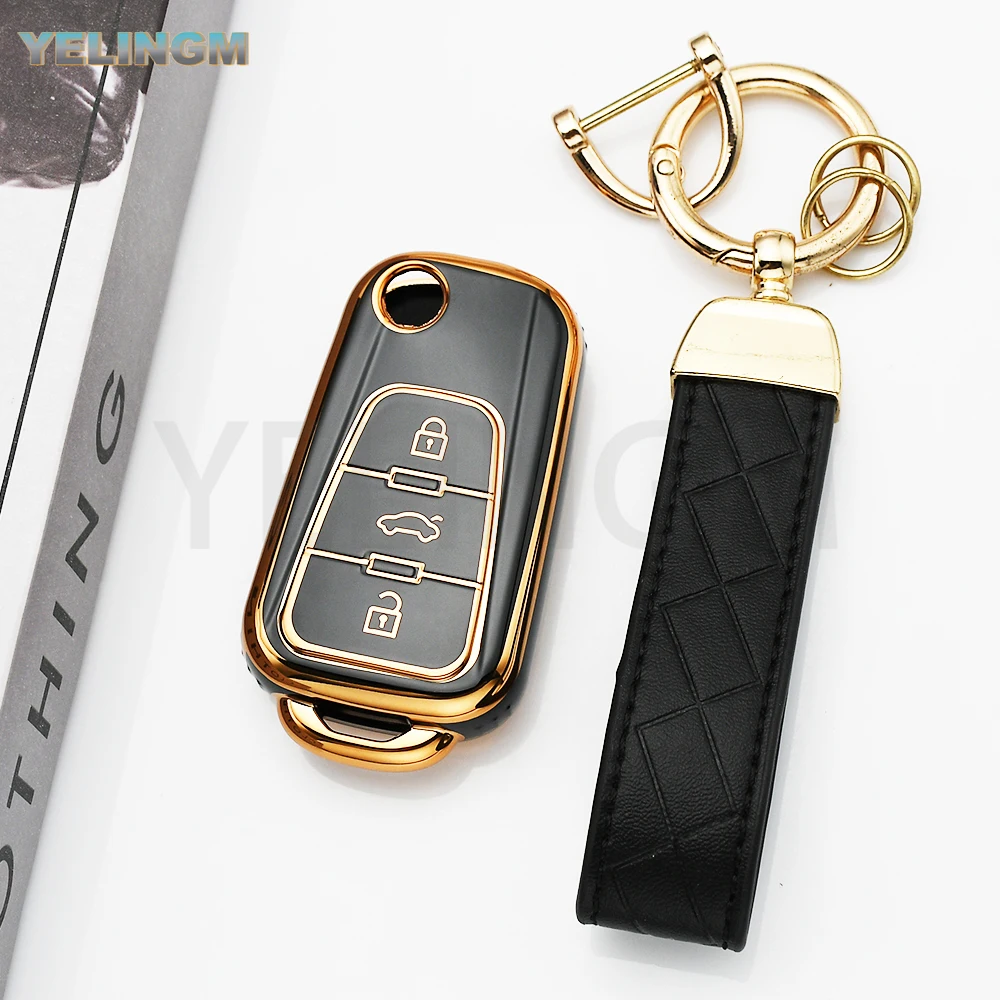 3-Tasten-Schlüsselgehäuse-Schutzhülle für Roewe RX5 MG MG3 MG5 MG6 MG7 ZS GT GS 350 360 750 TPU Autoschlüssel-Abdeckung Zubehör