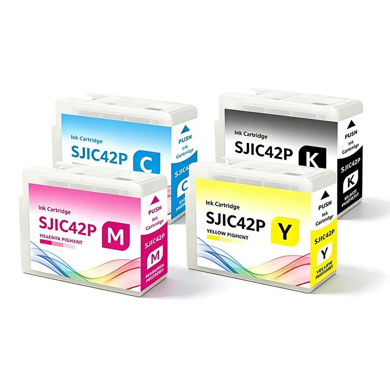 4 pcs / 1 set SJIC42P Ink Cartridge 4 colors Compatible for EPSON ColorWorks CW-4000e  C4000 C4000U Printers With High Quality