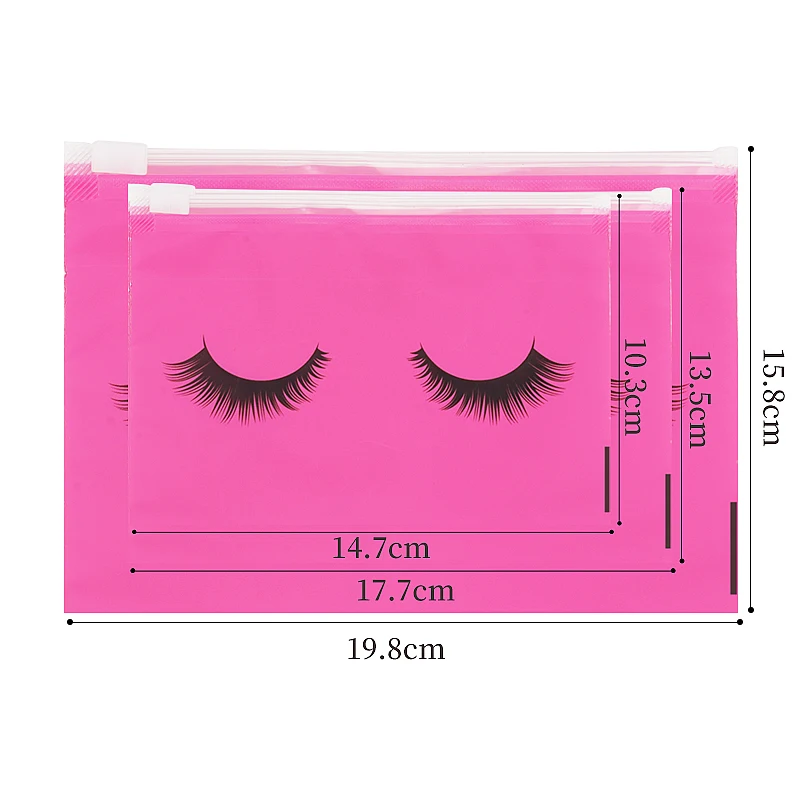 10pcs Eyelash Aftercare Bags With Zipper Toiletry Makeup Pouch Cosmetic Travel Beauty Tool Packaging Lash Extension Supplies