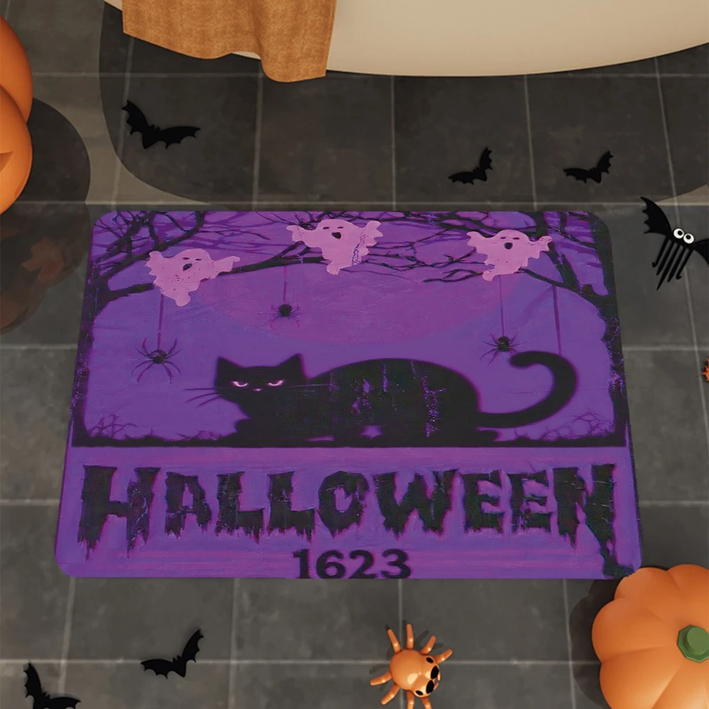 

VIKAMA Halloween-Themed Scary Floor Mat For Outdoor Door, Festival Atmosphere Decoration, Entrance Foot Mat, Home Decoration