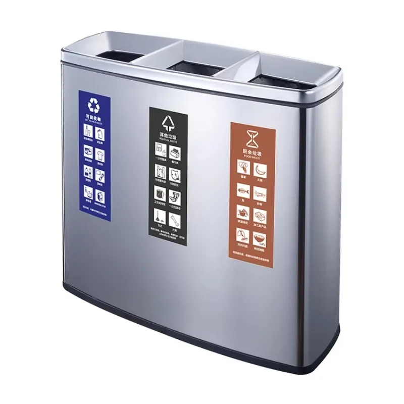 

Профессиональный уличный мусорный бак, большие мусорные баки, 3-х отделений, мусорные баки для переработки