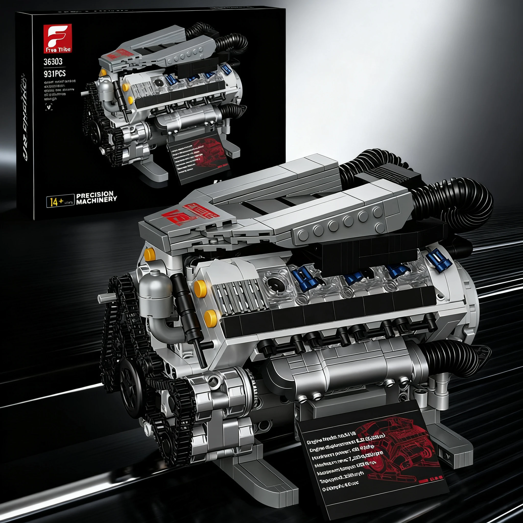 

931 шт. V8 технология двигателя строительные блоки модель двигателя автомобиля настольные украшения детские развивающие игрушки «сделай сам» праздничные подарки
