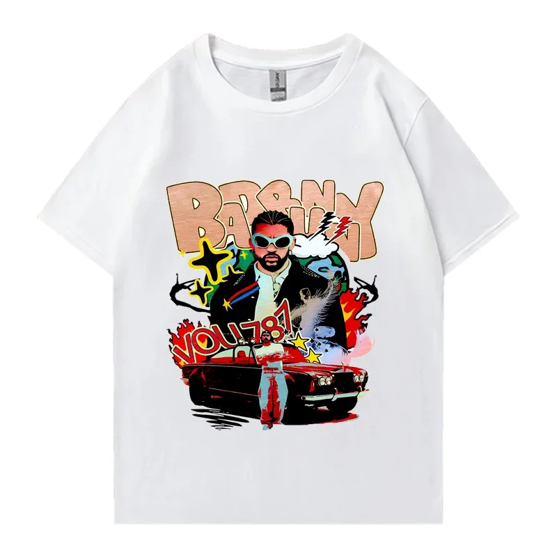 

Rapper Bad Bunny Most Wanted Tour 2025 T shirt Men Women 90s Hip Hop streetwear Unisex summer 100% Cotton short sleeve T-shirts