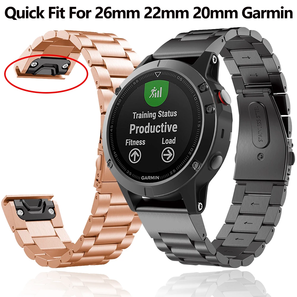 Stainless steel Strap for Garmin Fenix 8 E 7 Pro 7X 6X 5X Plus QuickFit Metal Watchband for 22mm 26mm Garmin Tactix 8 51mm 47mm