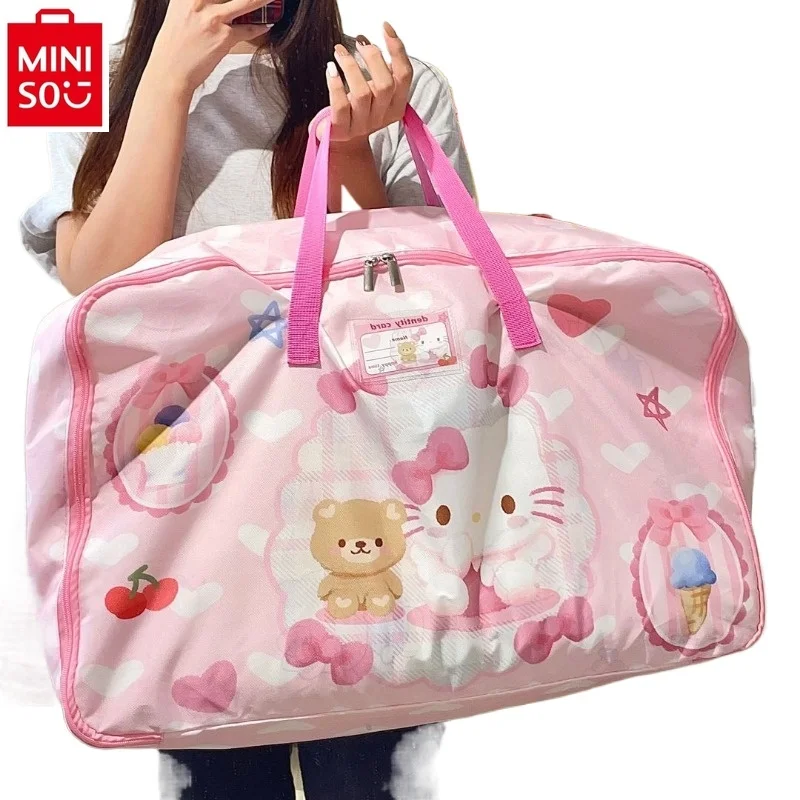 MINISO   Sanrio Home Clothes Sorting, Moisture proof Moving Luggage Bag for Women Hello Kitty Large Capacity Storage Bag