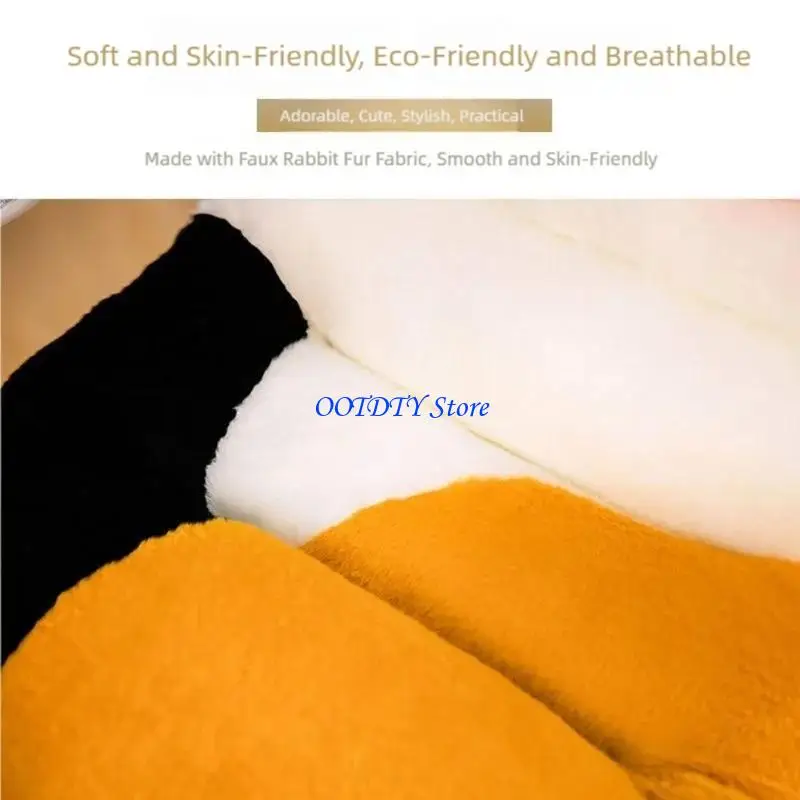 367A Furry Fabric Lumbar Cushion Cats Paws Design Pillow for Home Office Sofa Chair