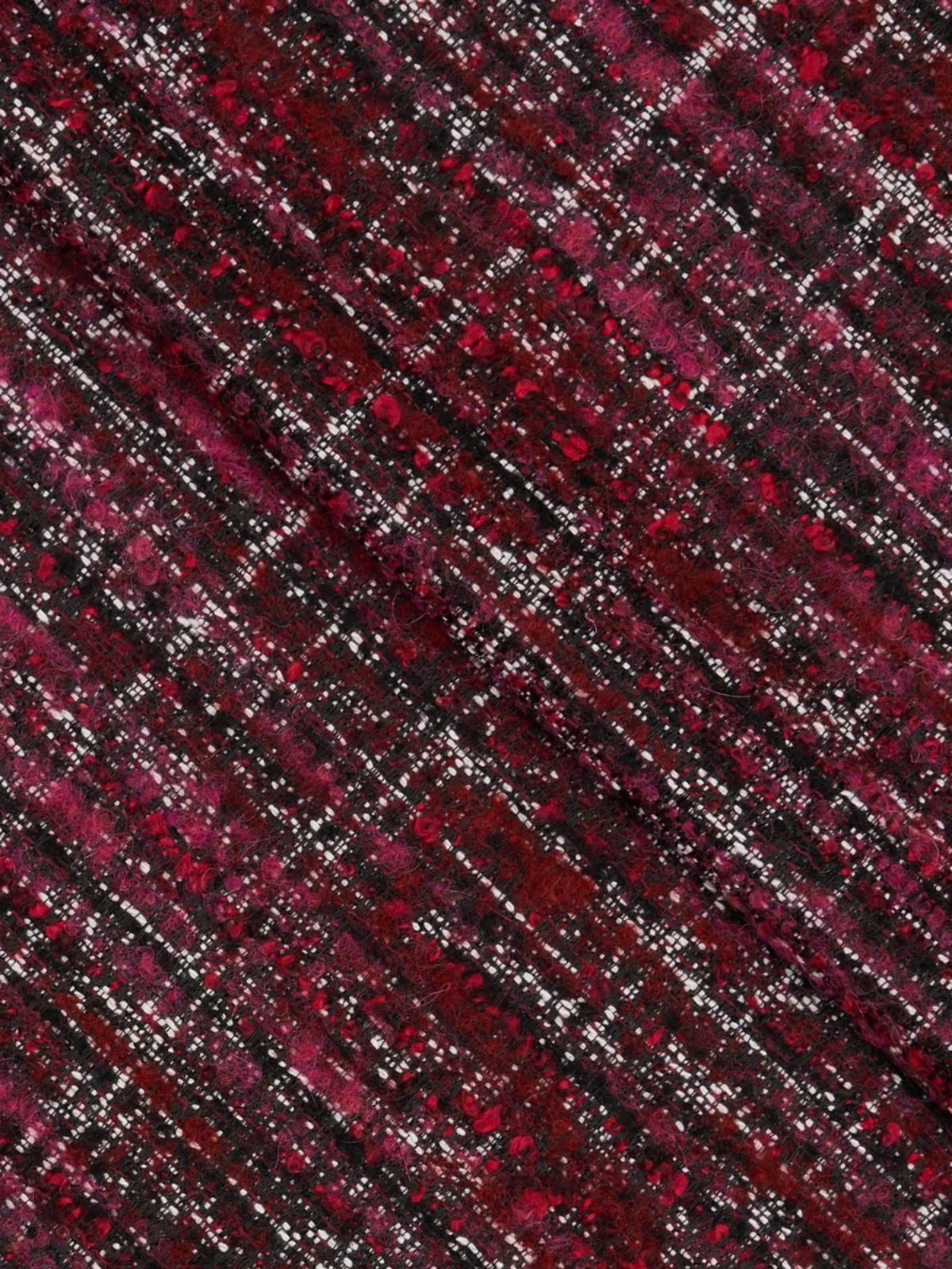 

LINTON Wool Blend Clothing Fabric Wine Red Color Mixed Fiber Fabric for DIY Home Crts And Faion Apparel