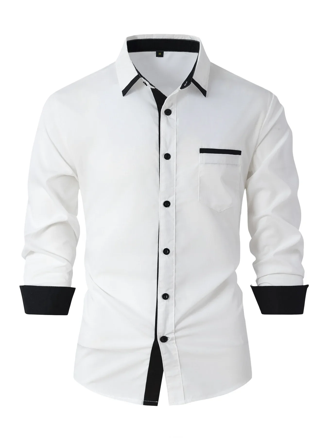 Men's Casual Solid Color New Button Fashion Long Sleeve Shirt Soft and Comfortable Plus Size Outdoor Street Daily New 2025
