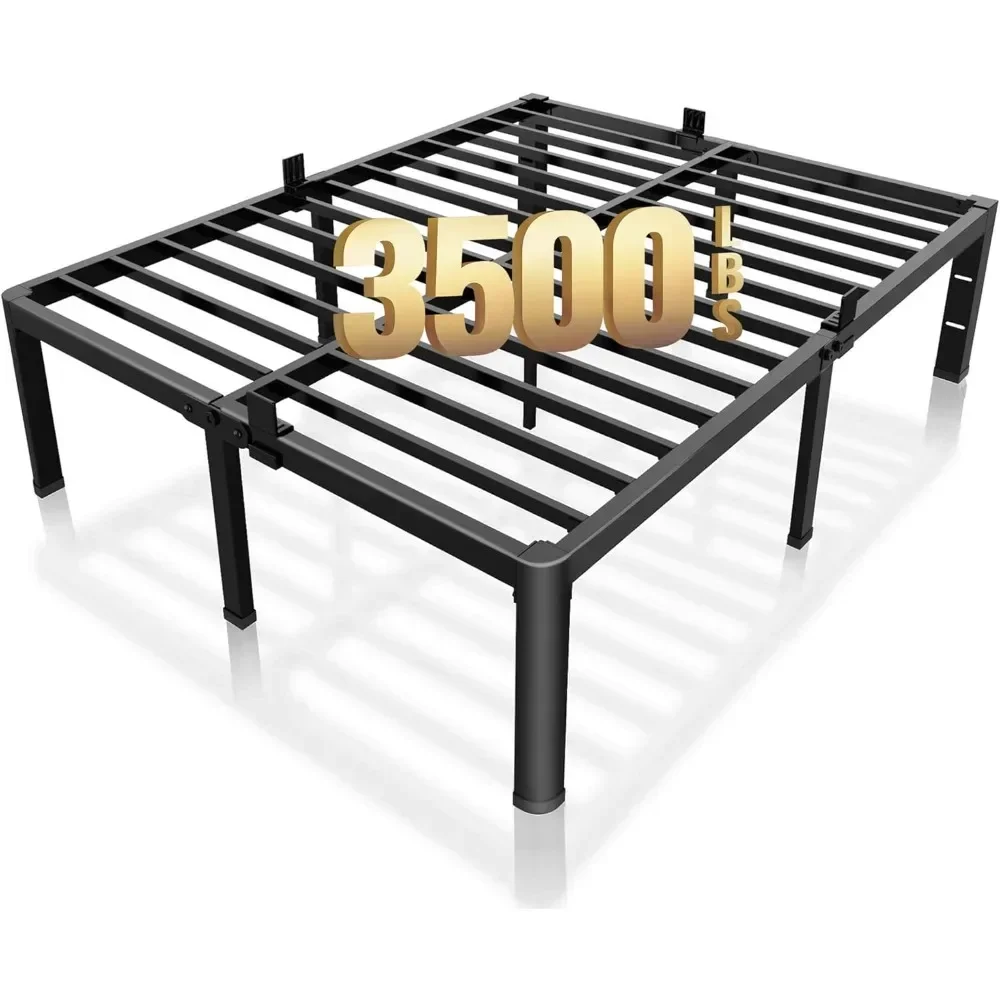 Roil 18 Inch King Bed Frame With Rounded Corner And Headboard Hole Mattress Ret…