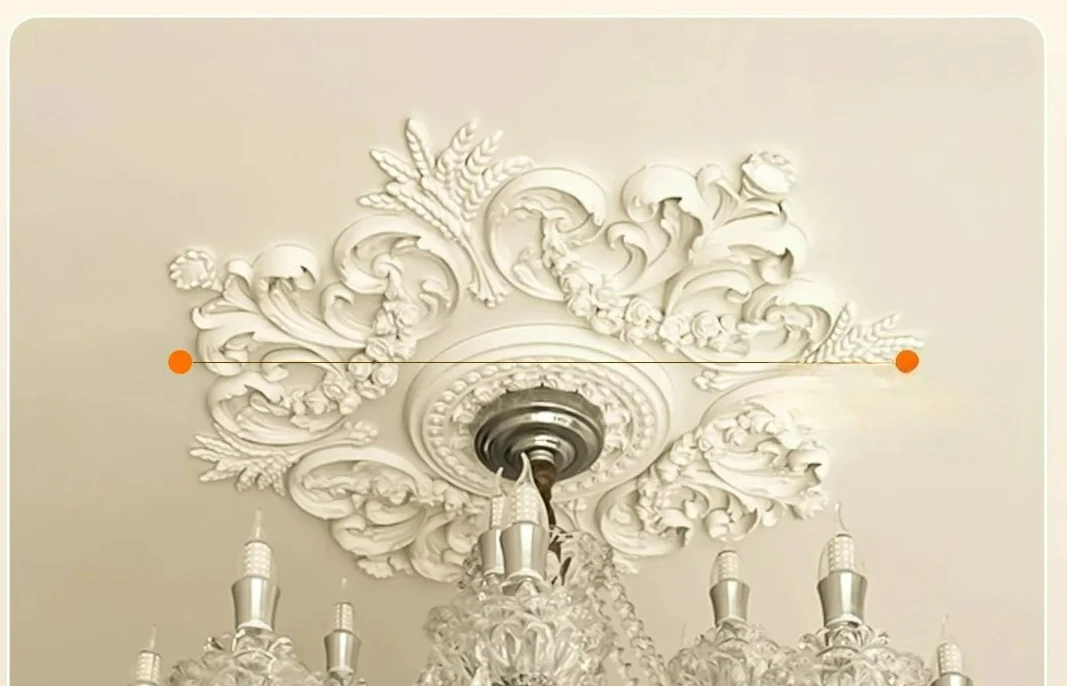 Factory Direct 2026 French PU lamp board combination parquet lamp holder light luxury dome non-gypsum modeling carved lamp pool