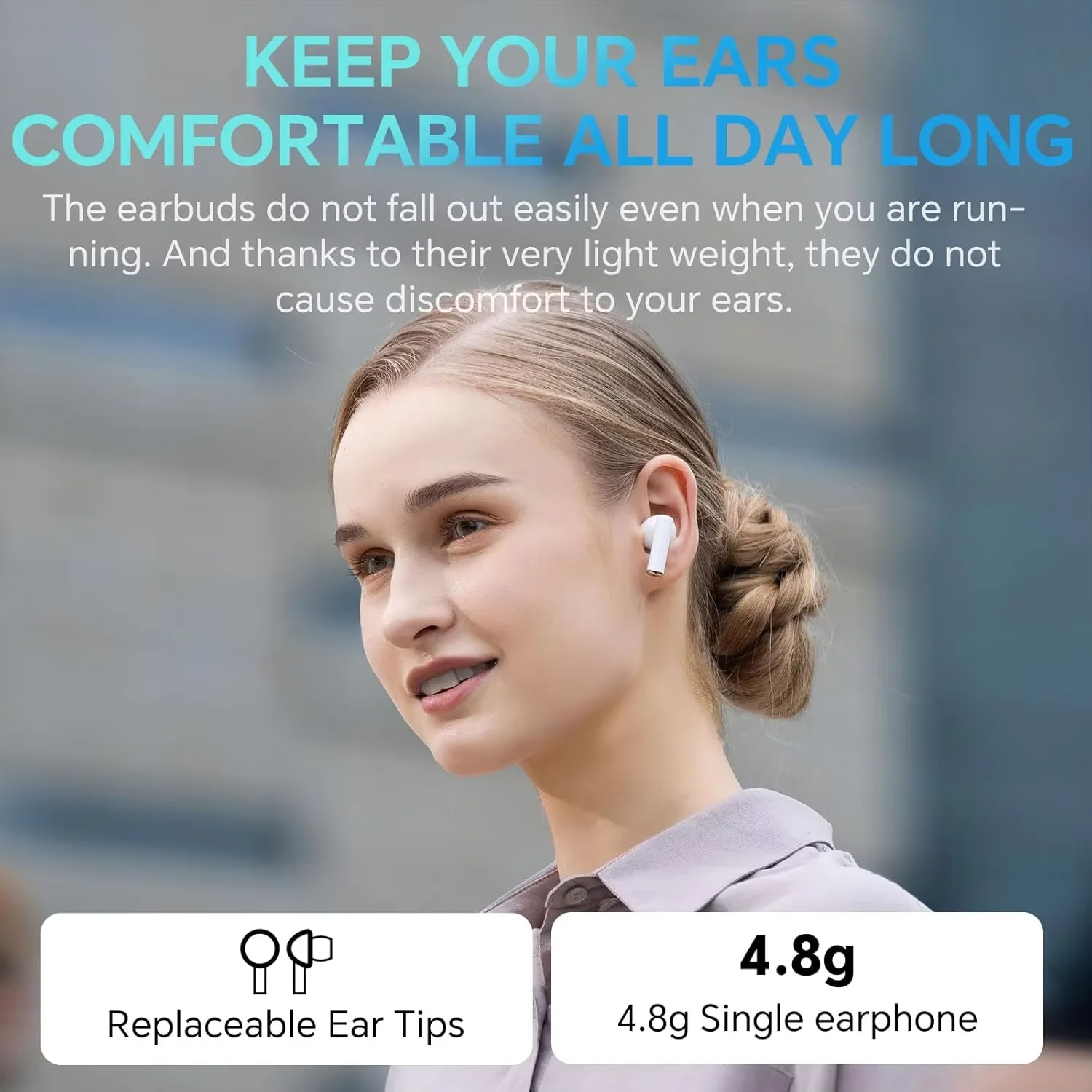 Honor Choice Earbuds X5 Pro, 46dB Adaptive Active Noise Cancellation 40-hour playback, Bluetooth 5.3 , waterproof IPX4