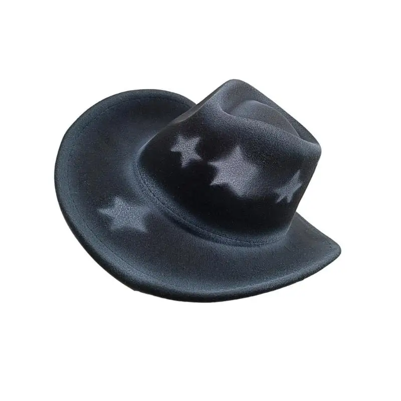 

A52E Star Pattern Wool Hat Dramatic Performances Hat Fancy Dress Hat Artistic Youth for Fashion Enthusiasts