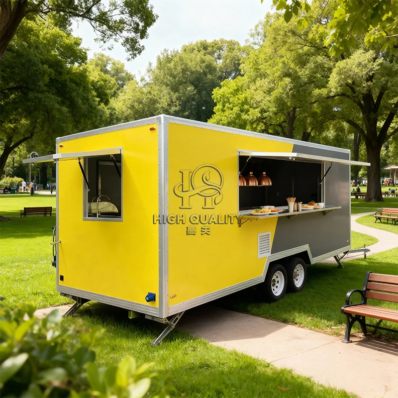 Fully Equipped Food Trailer BBQ Pizza Trucks with Deep Fryer and Custom Kitchen Setup for Sale