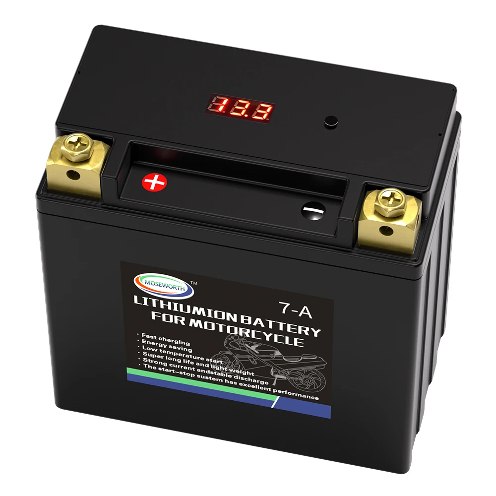 7-A Motorcycle Battery 12V LiFePO4 Lithium Iron Phosphate Battery 4Ah CCA 260A Jump Starter Deep Cycle for Jet Ski Snowmobile