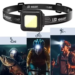 Mini Headlight COB LED Headlamp 3 Modes Waterproof Headlight Head Flashlight Torch Lantern for Outdoor Camping Night Fishing