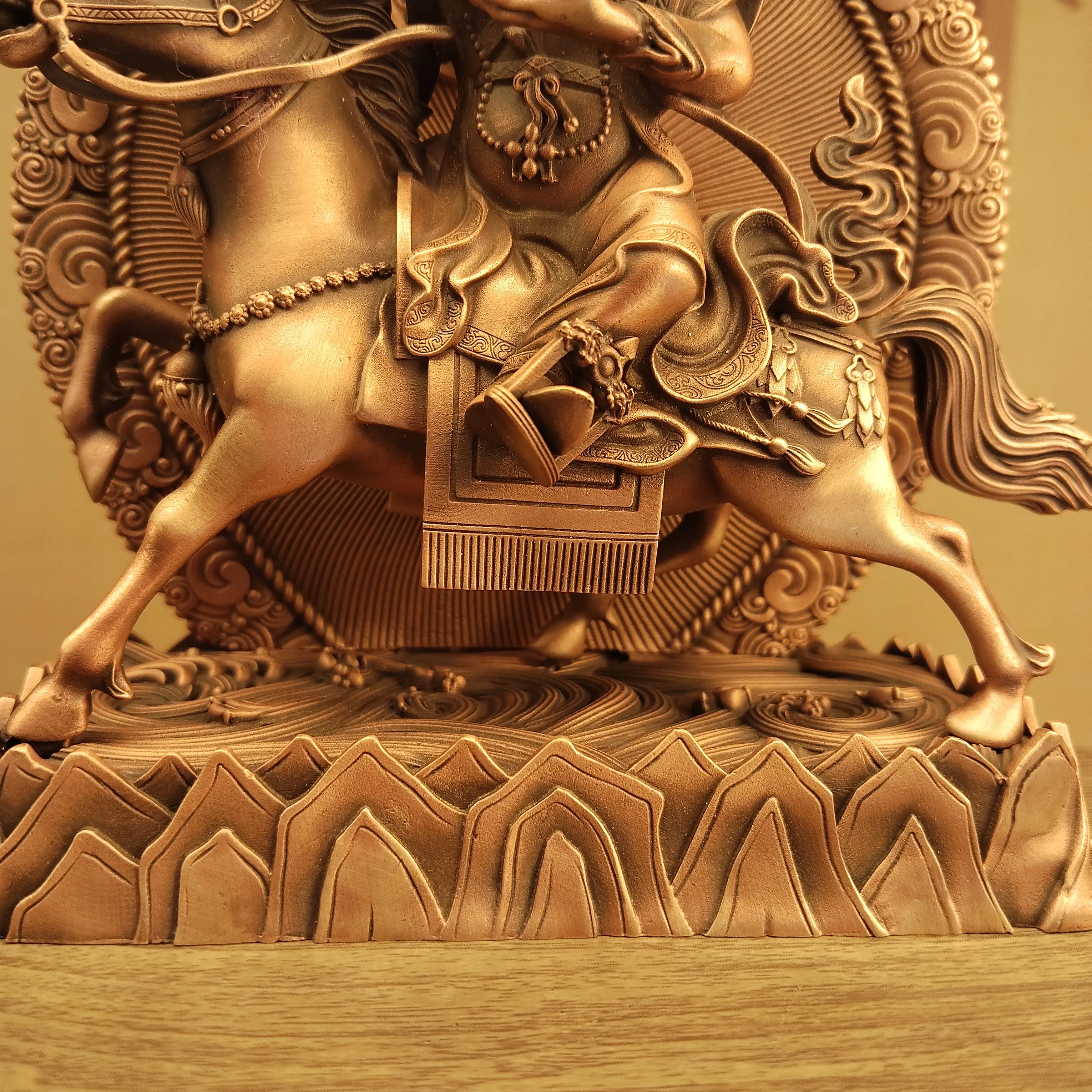 Nepal Craft Copper Union Vajrakilaya Phurba Protector Statue 15cm Home Car Altar Blessing