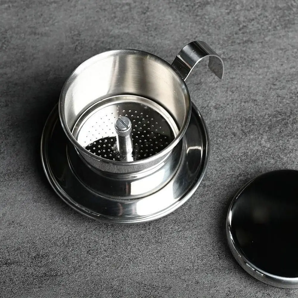 Vietnamese Style Coffee Filter Maker 304 Stainless Steel Manual Drip Brewer Compact Hand Pour Over Pot For Coffee Brewing