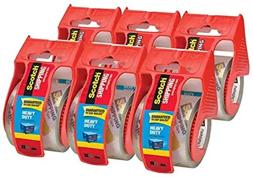 

Heavy Duty Shipping Packaging Tape, 1.88 inches x 540 inches, 6 Rolls with Dispenser, 1.5 inch Core