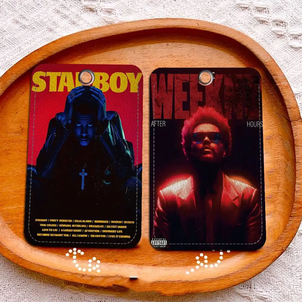 Classic Singer W-Weeknd Bank Card,Subway, Bus Card Holder Keychain Key Ring Door Access Tags ID Card Case Keychain Access