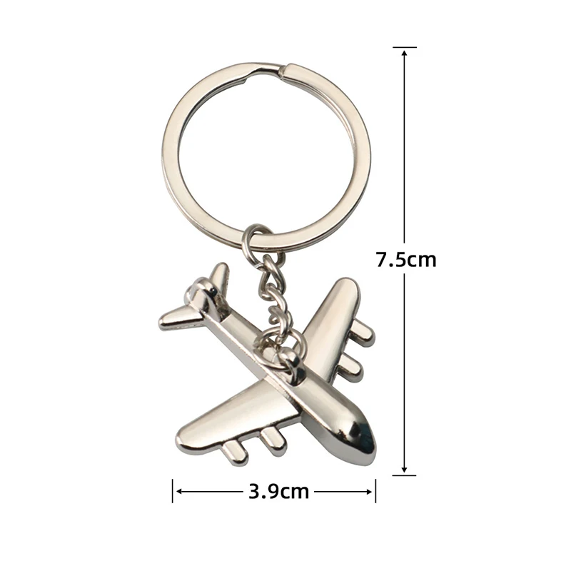 Creative Retro 3D Airplane Metal Keychain Pendant Keyring Key Chain Jewelry